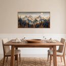 Celestdeco Wood Mountain Framed Canvas Wall Art Set, Pine Trees Wall Painting, Ridge Scenery Wall Decor, Natural Sun Landscape Art Print for Living Room, Bedroom, Dining Room, Office - 20"x40"x1 by CozyNest Decor