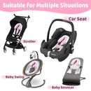 Pro Goleem Infant Car Seat Insert, Babybody Support for Toddler, Soft Minky Preemie Car Seat Insert, 2-in-1 Reversible, Perfect for Carseats, Strollers, Swings, Pink and White by TinyTreasures Baby Boutique