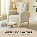 NIOIIKIT Modern Nursery Rocking Chair, Teddy Upholstered Rocking Chair with Footrest, Comfortable Rocker Recliner with Side Pocket, Rocker Glider for Living Room, Bedroom, Nursing Room (Apricot) by TinyTreasures Baby Boutique