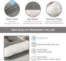 Pregnancy Pillow, Full Body Maternity Pillow 57 inch, with Removable Washable Cover - Sleep Support for Legs, Back, Neck, Shoulder, HIPS, Belly for Pregnent Women (Cooling Cover) by TinyTreasures Baby Boutique