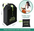 reperkid Medium Stroller Bag for Airplane Travel, Black & Green, 42" H x26 W x13 D, Fits Most Single Strollers Incl. Jogging & Standard Models – Premium Waterproof Cover, Adjustable Shoulder Straps by TinyTreasures Baby Boutique