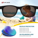 RIVBOS Kids Sunglasses Polarized UV Protection Flexible Rubber Glasses Shades with Strap for Boys Girls RBK004 by TinyTreasures Baby Boutique