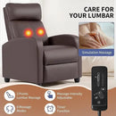 BestMassage | Recliner Chair | with 2 Point Massage Function | Leather Dark Brown | with Lumbar Support, Adjustable Push Back, Footrest & Padded Seat | Easy Assembly | for Living Room, Home Theatre by CozyNest Decor