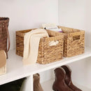 StorageWorks Wicker Basket, Baskets for Organizing, Storage Basket with Built-in Handles, Water Hyacinth Shelves (Medium 2-Pack, Natural Hyacinth) by CozyNest Decor