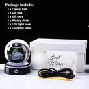 YWHL 3D Sea Turtle Crystal Ball Figurine with LED Base Laser Sea Turtle Gifts for Women Men on Christmas Birthday Decorative Turtle Ball Sea Turtle Glass Globe Night Light for Home Decor (80mm) by GreenHaven Gardens