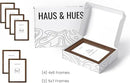 HAUS AND HUES Walnut Oak Wood Gallery Wall Tabletop Frames Made with Real American Oak and Shatter-free Plexiglass - Set of 6 (Four 4x6, Two 5x7, Framed Walnut) by CozyNest Decor