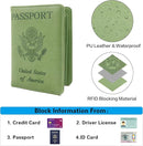 Melsbrinna RFID Passport Holder for Travel, Unisex Adults, Green, Faux Leather, Travel Wallet, RFID Protected by TinyTreasures Baby Boutique