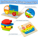 Wooden Vehicle Puzzles Toy Gift for 1, 2, 3 Years Old Boys Girls, Toddler Best Birthday Gift with 6 Vehicle Baby Montessori Color Shapes Learning Puzzles - Kids Educational Developmental Toys by TinyTreasures Baby Boutique