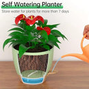ZMTECH 10 Inch Hanging Planters for Indoor Outdoor Plants, 2 Pack Self Watering Hanging Plant Pots with Drainage Holes and Removable Saucer, Plastic Flower Hanging Pots with Watering Lip (Green) by CozyNest Decor