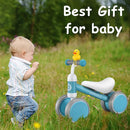 Baby Balance Bike Toys for 12-36 Months Kids Toy Boy and Girls Gifts Toddler Best First Birthday Gift Children Walker No Pedal Infant 4 Wheels Bicycle (Classic, Light Blue) by TinyTreasures Baby Boutique