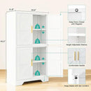 SISESOL White Storage Cabinet with 4 Doors and 2 Adjustable Shelves,Farmhouse Food Pantry Cabinets,Small Bathroom Cabinet,4 Tier Metal Storage Cabinets for Home Kitchen,Dining/Living/Laundry/Room by CozyNest Decor
