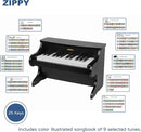 ZIPPY Kids Piano Keyboard, 25 Keys Digital Piano for Kids, Mini Music Educational Instrument Toy, Wood Toy for Toddlers Girls Boys (Black) by TinyTreasures Baby Boutique