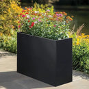 Metal Rectangular Planter Box Tall Planters for Outdoor Plants Modern Heavy Duty with Drainage Holes for Outside Indoor Patio Deck - Black, 32”x 12”x 24” by GreenHaven Gardens