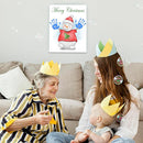 SHLINCO Snowman Handprint Keepsake DIY Kit, Baby's First Holiday Keepsake, Winter Decoration, Kids Family Footprint Art, 7.8x9.8 Inch Canvas, Suitable For Desktop Wall Ornaments by TinyTreasures Baby Boutique
