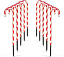 WeGuard 10PK Christmas Candy Cane Pathway Lights Outdoor Decorations 21" 8 Lighting Modes Flashing Waterproof Outdoor Lighted Christmas Decor for Garden Yard (Red) by GreenHaven Gardens