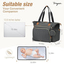 Diaper Bag Tote, Large Baby Diaper Bags Waterproof, Hospital Bag for Labor Delivery with Pacifier Case, Changing Pad, Shoulder Strap, Dark Gray by TinyTreasures Baby Boutique