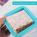 Silicone Freezing Tray with Lid - 2-Cup 4 Pack Freezer Containers,Make 1 Perfect Freezing,Storing Soups, Foods, Stews, Dips or Sauces Simple and Convenient Color Aqua by TinyTreasures Baby Boutique