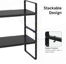 Expandable Cabinet Shelf Organizer, Stackable Kitchen Pantry Counter Storage, Adjustable Cupboard Stand Rack Risers Spice Organization Heavy Duty Black Small 3 Pack by CozyNest Decor