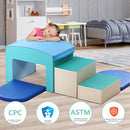SURPCOS Foam Climbing Blocks for Toddlers - Soft Play Set for Toddlers 1-3 - Climbing Toys - Baby Climbing Gym Foam - with Slide Stairs and Tunnel - Great for All Ages (6 Pc Blue Soft Play Area Set) by TinyTreasures Baby Boutique