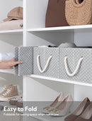 StorageWorks Storage Baskets for Shelves, Foldable Fabric Closet Storage Bins with Handles, Fabric Storage Bins Clothes Organizer, Gray Check, 3-Pack, Large by TinyTreasures Baby Boutique