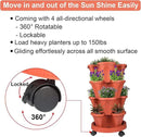 Vertical Planter 4 Tier Stackable Planters Garden Planters Strawberry Herb Flower and Vegetable Planter Indoor Outdoor Gardening Pots with Removable Wheels and Tools 2-Pack by CozyNest Decor