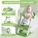 Frog Potty Training Seat, Upgrade Toddler Toilet Seat for Kids Boys Girls, 2 in 1 Potty Training Toilet for Kids, Splash Guard Anti-Slip Pad Step Stool by TinyTreasures Baby Boutique