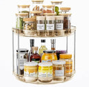 LAMU 2 Tier Lazy Susan Turntable Organizer 10.6'' Rotating Spice Rack Organization for Cabinet, Kitchen, Pantry, Countertop, Bathroom, Vanity, Medicine Cabinet Organizer, Amber by CozyNest Decor