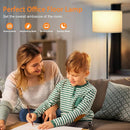 Ambimall 60'' Modern Floor Lamp with Remote, Tall Lamps for Living Room, Bedroom, Office, Dining Room, Beige Shade with Black Pole(Included Bulb) by CozyNest Decor