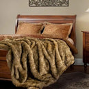 BATTILO HOME Golden Faux Fur Throw Blanket for Couch Sofa, Long Pile Fur Blankets and Throws, Elegant, Fluffy Thick Warm Heavyweight Fur Blanket Reversible to Plush Velvet, 50"x60" by CozyNest Decor
