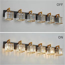 Modern Bathroom Vanity Light 6-Lights Black Gold Crystal Wall Lamp Bathroom Modern Crystal Vanity Lighting by CozyNest Decor
