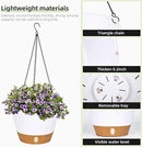 QCQHDU 2 Pack Hanging Planters for Indoor Outdoor Plants, 8 Inch Hanging Baskets Flower Pots with Reservoir Tray & Visible Water-Level by CozyNest Decor