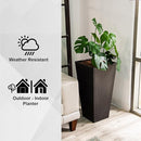 XBrand Modern 28-Inch Square Planter, Modern Tapered Planter Perfect for Indoor & Outdoor, Patio Décor, Set of 2 by CozyNest Decor