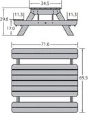 highwood Hometown Picnic Table, 6 Foot, Rustic Red by GreenHaven Gardens
