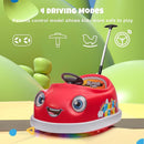 12V Dual Battery Electric Ride on Kids Bumper Car w/Remote Control,360 Degree Spin,Push Rod Rocker Horse Function,3-Speeds Babies & Toddlers Bumping Car Ride on Toy Gift for 1-4 Years Children (Red) by TinyTreasures Baby Boutique