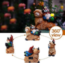 Garden Gnomes Decor Outdoor Statues Gnome on Highland Cow Hold Solar Cup Light Outdoor Decorations for Patio,Yard and Gift for Mom by CozyNest Decor