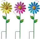 WAIU Metal Daisy Garden Stakes, Wind Catcher Spinner Garden Stakes, Garden Windmill Stakes Outdoor Wind Catchers, Yard Decor Stakes, Set of 3… by CozyNest Decor