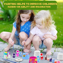 280 Pcs Washable Acrylic Paint for Kids Arts and Crafts, 20 Gouache Watercolor Paint Sets of 12 Colors for Party Classroom Painting Supplies, 20 Flat and 20 Pointed Brushes by TinyTreasures Baby Boutique