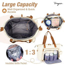 Diaper Bag Tote, Large Baby Diaper Bags Waterproof, Hospital Bag for Labor Delivery with Pacifier Case, Changing Pad, Shoulder Strap, Beige by TinyTreasures Baby Boutique