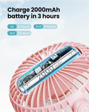 Gaiatop Mini Portable Stroller Fan, Battery Operated Small Clip on Fan, Detachable 3 Speed Rechargeable 360° Rotate Flexible Tripod Handheld Desk Cooling Fan for Car Seat Crib Treadmill Travel Pink by TinyTreasures Baby Boutique