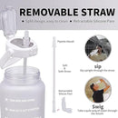 64oz,100oz,128oz Large Motivational Water Bottle with Time Marker, Leakproof & BPA Free Half Gallon Big Water Bottle with Straw Handle Tritan Frosted Water Jug for Gym,Fitness,Outdoor Sports by CozyNest Decor