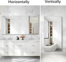Silver Bathroom Mirror for Wall, 30x60 Inch Rectangle Mirrors with Metal Frame, Modern Vanity Large Wall Mirror for Bathroom Living Room, Entryway Hangs Horizontal or Vertical by CozyNest Decor