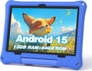 Kids Tablet, 10.1 Inch Android 15 Tablet for Kids, 12GB+64GB, Octa-Core, 6000mAh Battery, WiFi 6, Pre-Installed Kids Apps, Parental Control, ABCmouse for 30-Days Free, with EVA Protective Case (Blue) by TinyTreasures Baby Boutique