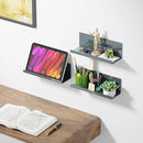 Adhesive Floating Shelves for Wall No Drilling, 12 Inch Acrylic Self Adhesive Shelves, Stick on Shelves, Dorm Wall Shelf, for Bathroom, Kitchen, Bedroom, Office, Gaming Room, Gray by CozyNest Decor