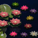 12 PCS Waterproof Floating Lotus Light - Diwali 5 Inch Floating Flower Light Battery Operated Water Activated Warm White Light Pool Flower Lamp Wedding,Anniversary,Garden Decoration(Mix-Color) by GreenHaven Gardens