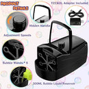 Bubble Machine, Automatic 18000+ Per Minute Big Bubbles Blower Maker for Kids Toddlers with 2 Speeds,6 Wands,Operated by Plugin or Batteries for Outdoor/Indoor Birthday Parties,Wedding (Black) by TinyTreasures Baby Boutique