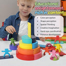 40-Piece Wooden Rainbow Stack Set, 4-in-1 Building Blocks preschoolers Early Development & Activity Toys Montessori Toys for Kids 3, 4, 5, 6 Years and Older Gifts for Boys and Girls by TinyTreasures Baby Boutique