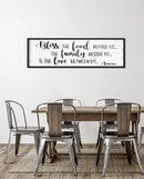 Bless the Food Before Us Wall Decor: Farmhouse Rustic Kitchen Signs Wall Decor Framed Hanging Wall Plaques 12" x 40",Inspirational Quotes The Family Beside Us Signs by CozyNest Decor