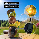 Garden Turtle Outdoor Statues, Solar Garden Statue Two Sweet Frog Face Turtles Decor with 3 LED Lights, Unique Art Resin Gifts for Patio Lawn Porch Yard by CozyNest Decor