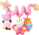 Jollybaby Baby Car Seat Stroller Toys, Plush Activity Hanging Spiral Activity Pram Crib with Music Box, Rattles, Squeaker for Babies Infant Boys Girls(Pink) by TinyTreasures Baby Boutique