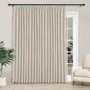 Macochico 100”Wx102”L 100% Blackout Pinch Pleated Linen Curtains for Sliding Door Bedroom Living Room Farmhouse Thermal Insulated Ivory White Burlap Drapes with Tieback 1 Panel Shabby Chic Style by CozyNest Decor